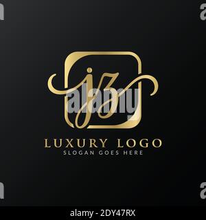 Modèle de scénario de logo JZ de la lettre créative. Logo JZ de la lettre de luxe initiale Illustration de Vecteur