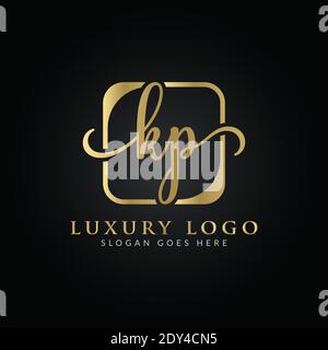 Modèle vectoriel de conception de logo KP de lettre liée. Illustration vectorielle de la conception du logo KP Luxury de Creative Abstract Illustration de Vecteur