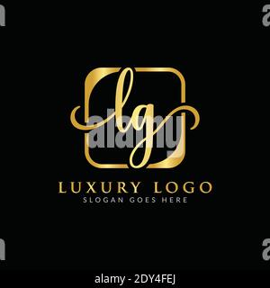 Modèle vectoriel de logo lettre LG initiale. Lettre de luxe logo LG Illustration de Vecteur