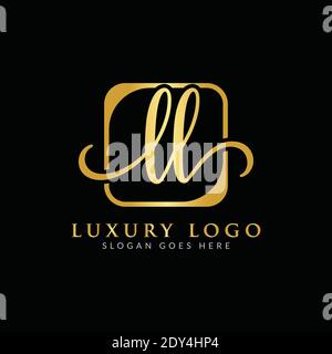 Modèle vectoriel de logo lettre LL initiale. Logo lettre LL de luxe Illustration de Vecteur