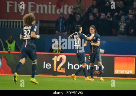 Edinson Roberto Cavani lors du match de la Ligue française 1 entre le FC Paris Saint-Germain et l'Olympique de Marseille OM au stade du Parc des Princes, le 9 novembre 2014 à Paris, photo de Laurent Zabulon/ABACAPRESS.COM Banque D'Images