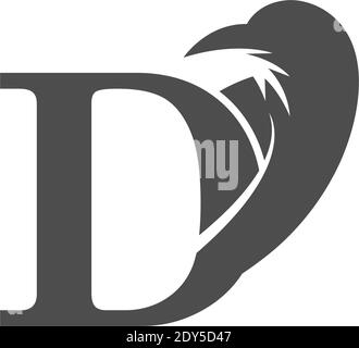 Lettre D et combinaison de corbeau logo vecteur de conception Illustration de Vecteur