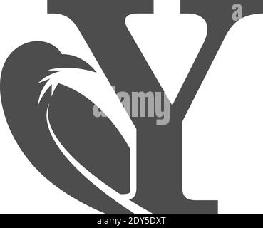 Combinaison de lettres y et de corbeau logo vecteur Illustration de Vecteur