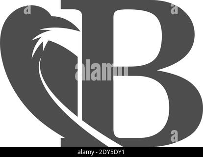 Lettre B et combinaison de corbeau logo vecteur de conception Illustration de Vecteur