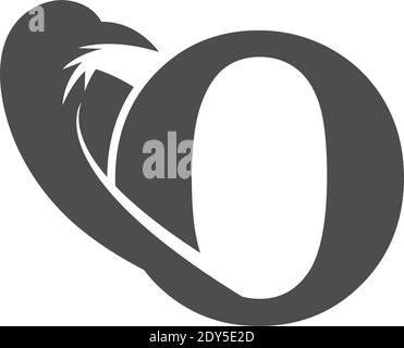 Lettre O et combinaison de corbeau logo vecteur de conception Illustration de Vecteur