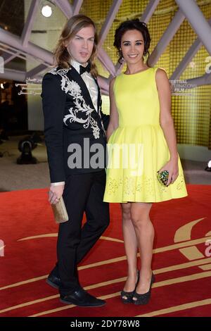 Christophe Guitarme et Aida Touihri assistent à la cérémonie d'ouverture du 14ème Festival du film de Marrakech, au Maroc, le 5 décembre 2014. Photo de Nicolas Briquet/ABACAPRESS.COM Banque D'Images