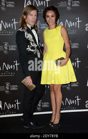 Christophe Guitarme et Aida Touihri assistent à la fête Sofitel lors du 14ème Festival du film de Marrakech, Maroc, le 5 décembre 2014. Photo de Nicolas Briquet/ABACAPRESS.COM Banque D'Images