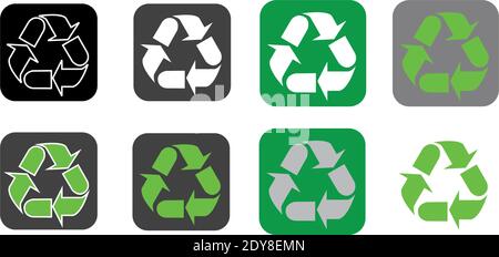 Jeu de symboles universels de recyclage. Symbole international Illustration de Vecteur