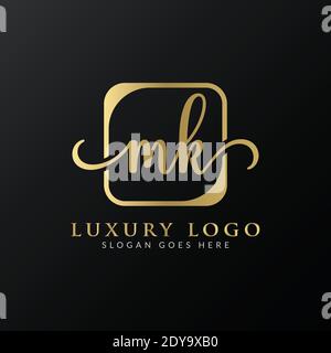 Modèle vectoriel de logo de lettre MK initiale. Logo lettre MK de luxe Illustration de Vecteur