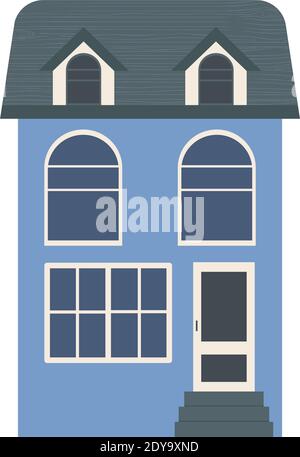 icône de maison résidentielle bleue sur fond blanc, design coloré, illustration vectorielle Illustration de Vecteur
