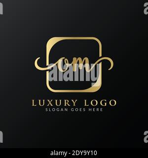 Modèle original de scénario de logo OM simple Letter. Résumé Luxe OM lettre logo Design Illustration de Vecteur