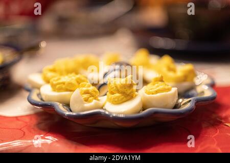 Œufs Deviled des fêtes Banque D'Images