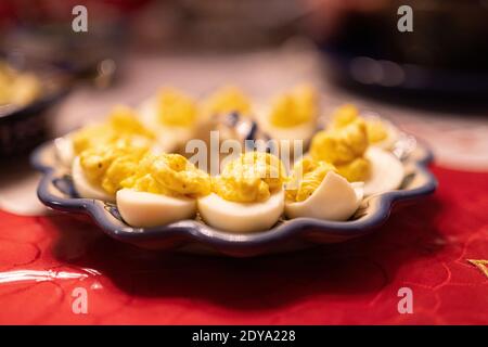 Œufs Deviled des fêtes Banque D'Images