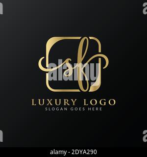 Modèle vectoriel de logo de la lettre SF initiale. Résumé lettre de luxe SF logo Design Illustration de Vecteur
