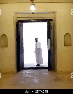 Le magnifique intérieur du château de Jibreen en Oman. Banque D'Images