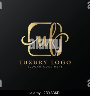 Modèle vectoriel de logo de la lettre UF initiale. Résumé lettre de luxe logo UF Illustration de Vecteur