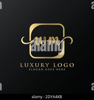 Modèle de scénario de logo WM de la lettre créative. Lettre de luxe initiale logo WM Illustration de Vecteur