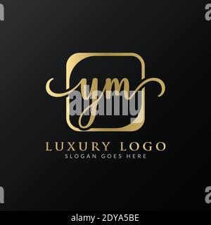 Modèle YM logo Design Vector. Illustration vectorielle de la lettre de luxe initiale YM Illustration de Vecteur