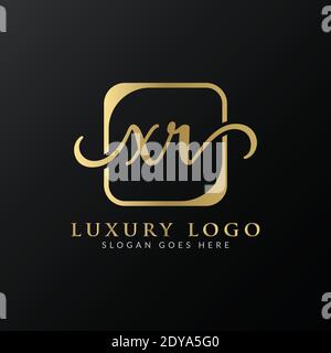 Modèle vectoriel de logo XR de la lettre créative. Logo initial de luxe lettre XR Illustration de Vecteur
