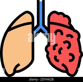 illustration du vecteur de couleur de l'icône de la maladie respiratoire ards Illustration de Vecteur