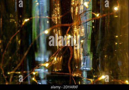 Éclairage À LED dans un cadre à vin estragon Banque D'Images