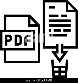 supprimer l'illustration vectorielle de l'icône de ligne de fichier pdf Illustration de Vecteur