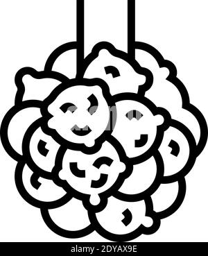 bronchiectasie poumons maladie ligne icône vecteur illustration Illustration de Vecteur