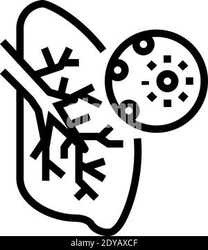 illustration du vecteur d'icône d'infection et de virus des poumons Illustration de Vecteur