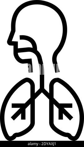 illustration vectorielle de l'icône de la ligne des poumons sains Illustration de Vecteur