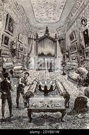Mon plaisir en tant que professeur peut être conçu à partir du livre vingt mille ligues sous les mers, ou, les aventures merveilleuses et passionnantes de Pierre Aronnax, Conseil son serviteur, et Ned Land, un harpooner canadien de Verne, Jules, 1828-1905 publié à Boston par J.R. Osgood en 1875 Banque D'Images