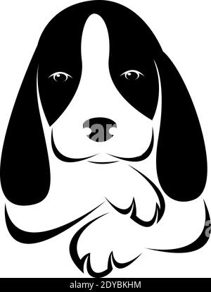 Image vectorielle d'un chien sur fond blanc. Illustration vectorielle superposée facile à modifier. Animaux de compagnie. Illustration de Vecteur