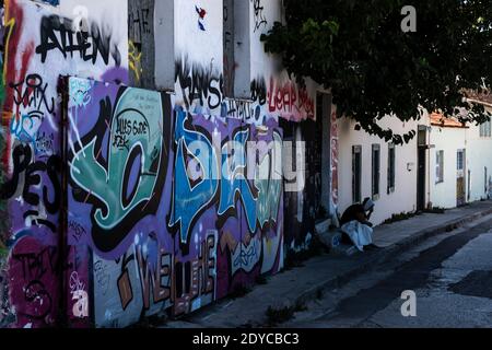 Graffiti à Athènes, Grèce, 2020 Banque D'Images