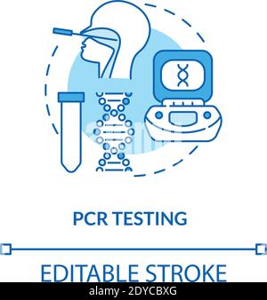 Icône de concept de test PCR Illustration de Vecteur