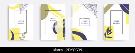 Collage de formes abstraites Magazine, circulaire, panneau d'affichage, vente, cartes postales. Illustration de Vecteur