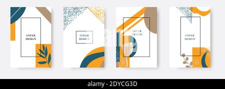 Collage de formes abstraites Magazine, circulaire, panneau d'affichage, vente, cartes postales. Illustration de Vecteur