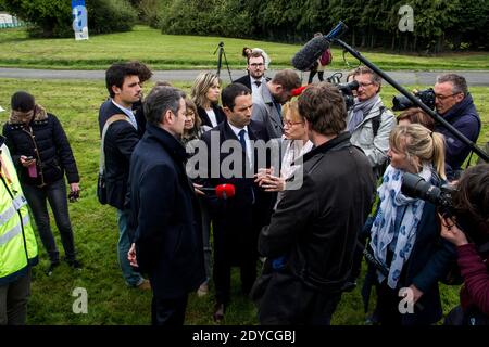 Benoit Hamon visite Rennes. Dans le cadre de sa campagne pour l'élection présidentielle de 2017, Benoit HAMON, candidat du Parti socialiste (PS) et de l'Europe Banque D'Images