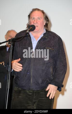 Gérard Depardieu prononcera un discours pour l'ouverture de l'exposition en hommage à Maurice Pialat en tant que réalisateur et peintre, tenu à la Cinémathèque française, à Paris, le 18 février 2013. Photo de Mireille Ampilhac/ABACAPRESS.COM Banque D'Images