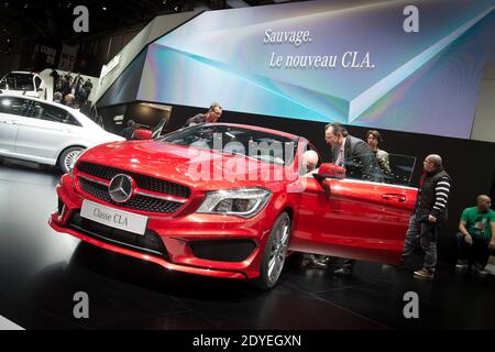 Mercedes CLA exposée au 83ème salon international de l'automobile de Genève et accessoires, à Genève, en Suisse, le 6 mars 2013. Photo de Loona/ABACAPRESS.COM Banque D'Images