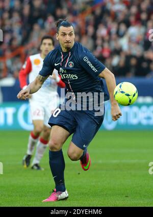 Zlatan Ibrahimovic du PSG lors du match de football de la première Ligue française, PSG vs Nancy à Paris, France, le 9 mars 2013. PSG a gagné 2-1 photo par ABACAPRESS.COM Banque D'Images