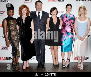 Teyonah Parris, Christina Hendricks, Jon Hamm, Elisabeth Moss, Jessica Pare et January Jones arrivent à la première de la saison « Mad Men » 6 d'AMC au Director's Guild of America Theatre de Los Angeles, CA, USA, le 20 mars 2013. Photo de Lionel Hahn/ABACAPRESS.COM Banque D'Images