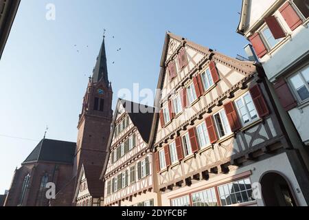 Maisons à colombages dans le village historique de Calw Banque D'Images