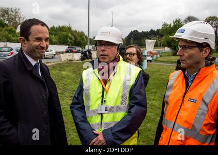 Benoit Hamon visite Rennes. Dans le cadre de sa campagne pour l'élection présidentielle de 2017, Benoit HAMON, candidat du Parti socialiste (PS) et de l'Europe Banque D'Images