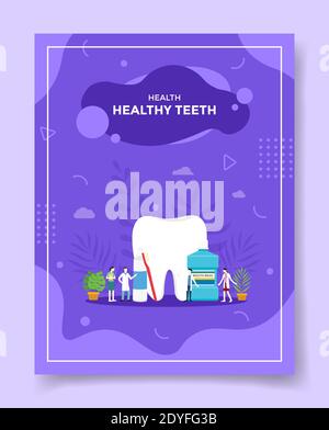 concept de dents saines personnes orthodontiste dentiste médecin infirmière patient autour de la pâte de dents brosse bouche rinçage pour modèle de bannières, circulaire, livres anse Banque D'Images