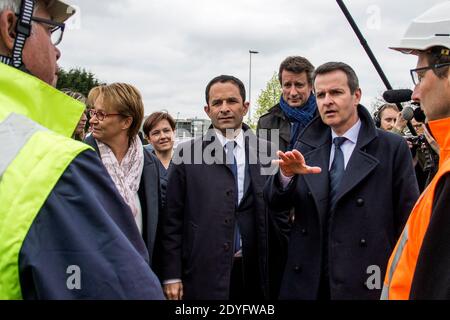 Benoit Hamon visite Rennes. Dans le cadre de sa campagne pour l'élection présidentielle de 2017, Benoit HAMON, candidat du Parti socialiste (PS) et de l'Europe Banque D'Images