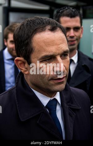 Benoit Hamon visite Rennes. Dans le cadre de sa campagne pour l'élection présidentielle de 2017, Benoit HAMON, candidat du Parti socialiste (PS) et de l'Europe Banque D'Images