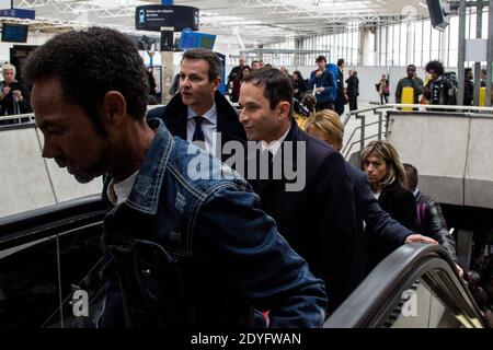 Benoit Hamon visite Rennes. Dans le cadre de sa campagne pour l'élection présidentielle de 2017, Benoit HAMON, candidat du Parti socialiste (PS) et de l'Europe Banque D'Images