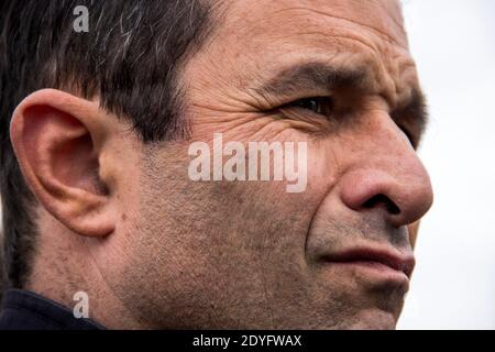 Benoit Hamon visite Rennes. Dans le cadre de sa campagne pour l'élection présidentielle de 2017, Benoit HAMON, candidat du Parti socialiste (PS) et de l'Europe Banque D'Images