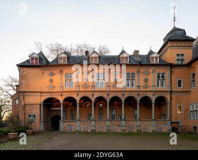 Mönchengladbach, Schloß Rheydt, Renaissance-Wasserschloß, 1558-1591 von Maximilian von Pasqualini erbaut, Herrenhaus mit Loggia von Südosten Banque D'Images