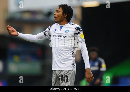 Southen, Royaume-Uni. 26 décembre 2020. Colchesters Jevani Brown lors du match Sky Bet League 2 entre Southend United et Colchester United à Roots Hall, Southend, le samedi 26 décembre 2020. (Credit: Ben Pooley | MI News) Credit: MI News & Sport /Alay Live News Banque D'Images