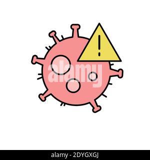 Icônes de virus aux couleurs vives. Encerclez les icônes de virus, les symboles. Signes du coronavirus, COVID 19, illustration vectorielle. Illustration de Vecteur